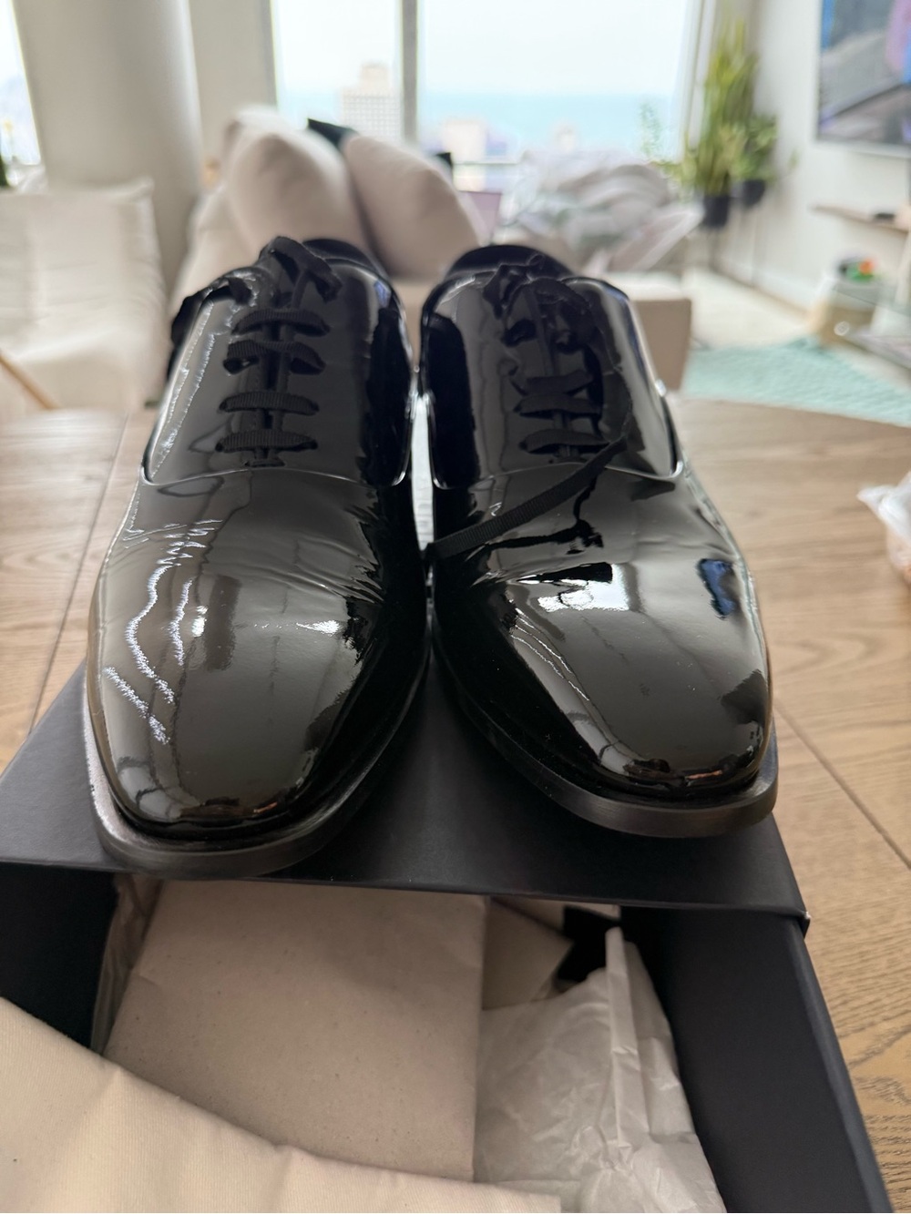 Suitsupply Black Patent Leather Lace-Up Oxfords - Picture 2 of 5
